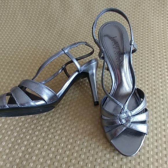 Ralph Lauren Shoes - RL silver leather stilettos. New.